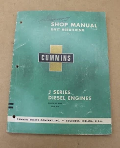 Vintage CUMMINS SHOP MANUAL J SERIE DIESELMOTOREN, 1958 #983383 - Bild 1 von 9
