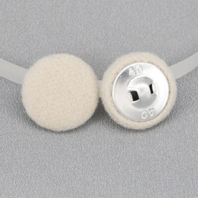 Cashmere Wool Fabric Covered Dome Metal Loop Aluminum Buttons Coat Sweater Diy - Image 1 of 4