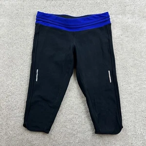 Nike Leggings Womens Size Large Black Capri Pull On Stretch Performance - Picture 1 of 11