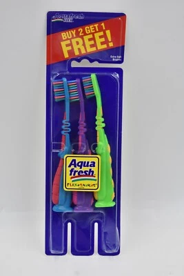 NUEVO Cepillo de dientes Aquafresh Flex Flexosaurus extra suave 1997 Foto 1 de 3