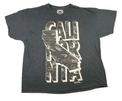 Camiseta Ring Of Fire California Negra Estampado Gráfico Talla 4XL Anillo Hilado Algodón Foto 1 de 4