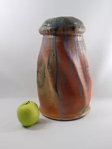 Vaso scultoreo vintage in ceramica artistica da studio smaltato a goccia - Foto 1 di 11