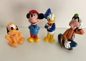 VINTAGE Disney Rubber Bath Toys Lot Of 4 - Mickey/Goofy/Donald/Pluto(Stained) - Picture 1 of 11