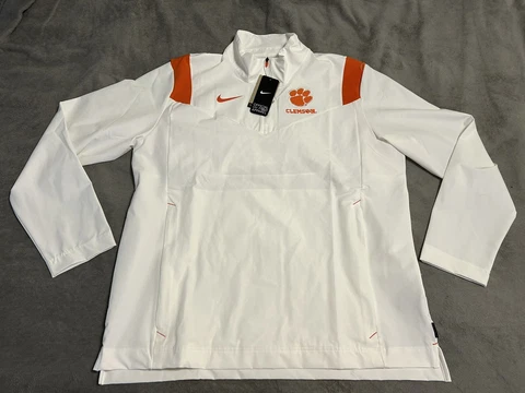 Nike Clemson Tigers On-Field Windbreaker 1/4 Zip Jacket White Men’s XL MSRP $85 Cover