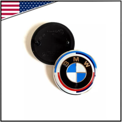 Genuine BMW 50 Year Heritage Roundel Badge Emblem 82mm Front Hood / Rear Trunk - Image 1 of 4
