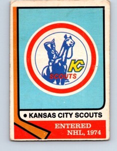 VINTAGE HOCKEY CARD 1974 OPC KANSAS CITY SCOUTS TEAM LOGO CARD NO126