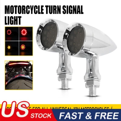 For Honda Shadow Spirit Aero 1100 750 Chrome LED Blinker Brake Turn Signal Light - Image 1 of 4