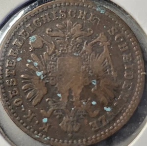 1881 Austria 1 Kruezer coin - Picture 1 of 3