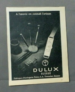 PUB WERBUNG ALTE ADVERT CLIPPING 290419 / SCHWEIZER DULUX UHR  - Bild 1 von 1