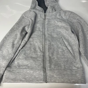 Zip Hoodie Boys Polyester Fleece Hooded Sweatshirt Kids Light Charcoal 10/12 - Picture 1 of 4
