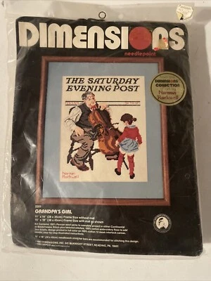 Vintage Dimensions needlepoint kit "Grandpa's Girl" - Image 1 of 3