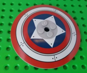 LEGO Captain America Shield LOGO Dish 8X8 Marvel Superhero Minifigure Gear Sign - Picture 1 of 1