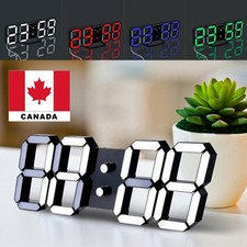 Large Modern Design Digital Led Wall Clock Timer 24/12 3D Alarm Watch CANADA