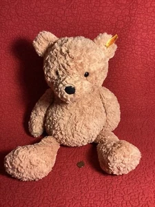 16” Steiff tan floppy bear 113512 plush stuffed Cuddly Friends Jimmy button tag - Picture 1 of 4