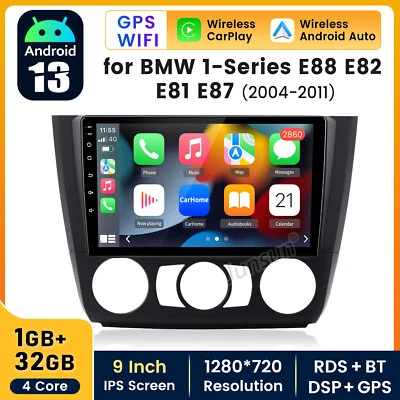 Android 13 Autoradio GPS DAB+ Wifi Navi Für BMW 1er E81 E82 E87 E88 2004-2011 - Bild 1 von 4