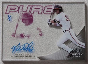 2014 Leaf Trinity Pure Mike Papi #1/1 Purple Fuchsia Auto Cleveland Indianer RC - Bild 1 von 2
