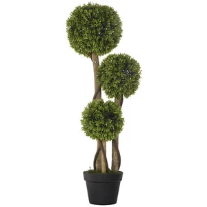 35.5" Artificial Ball Boxwood Topiary Tree Fake Plant in Pot for Indoor Outdoor - Picture 1 of 11