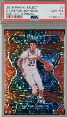 2019-20 Select CAMERON JOHNSON #8 Gem Mint PSA 10 Rookie RC Red Disco Prizm /49 - Image 1 of 2
