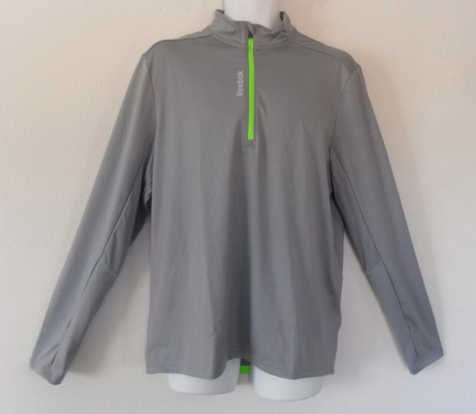 Reebok ESSENTIALS 1/4 jacket Sweat Shirt PLAYDRY Training Running Top Men sz 2XL