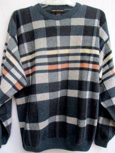 LIBERTY SWEATERS..COTTON...GRAY...PLAID...SWEATER...NEW..sz L / XL - Picture 1 of 4