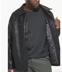 Dockers Mens Leather Jacket With Zip Pockets Size Small - Picture 1 of 6