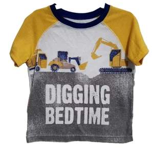 Just One You By Carters Boys 5T ShortSleeve Pajama Shirt Digging Bedtime Graphic - Picture 1 of 3
