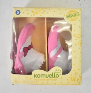 Komuello Girl Baby & Toddler Premium Sock Shoes Mary Jane Bow Size 5 6-12 Month - Picture 1 of 7