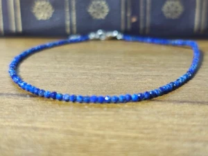 Lapislázuli Pulsera 2mm, Mujer Pulsera, Calmante Pulsera, Natural Lapis Lazul - Imagen 1 de 6