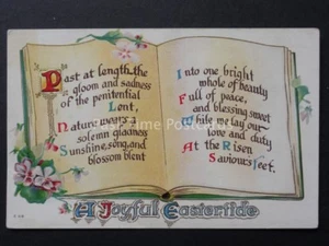 Greetings: Embossed A JOYFUL EASTERTIDE, Past at Lenght the Gloom - Old Postcard - Picture 1 of 2