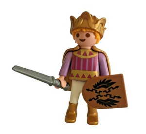 Playmobil Royal Medieval Boy Prince w/ golden layer wood sword & shield  - C10 - Picture 1 of 5