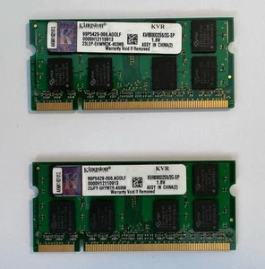 Kingston KVR800D2S6/ 2gb X 2 sticks DDR2 800Mhz PC2-6400 Laptop Memory - Picture 1 of 2