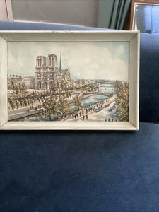 C. Ducollet Paris Print Framed Notre Dame Cathedral 1967 Midcentury No Glass - Picture 1 of 8