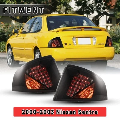 Luces traseras LED para Nissan Sentra 2000-2003 lámpara de freno trasera L+R lente de humo Foto 1 de 4