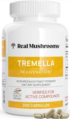 Cápsulas de champiñones Tremella Real Mushrooms - Extracto de tremella orgánico de frutas... Foto 1 de 4