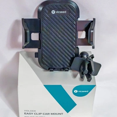 Vicseed Soporte de Teléfono de Coche Fácil Clip Caja Abierta Negro Regalo de Navidad para Él Foto 1 de 3