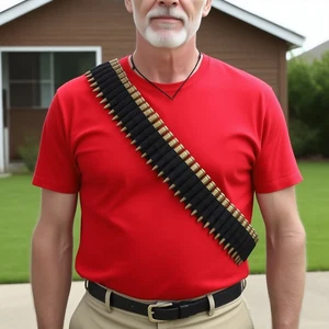 Rifle Ammo Belt Bandolier 5.56/7.62mm Nylon 50 Round Shell Rifle Bandolier Belt - Picture 1 of 20