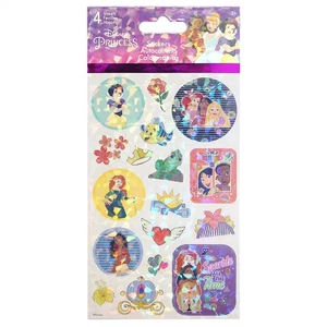 Disney Princess Holographic Stickers Pack Sticker Sheet - 4 Sheets of stickers - Picture 1 of 4