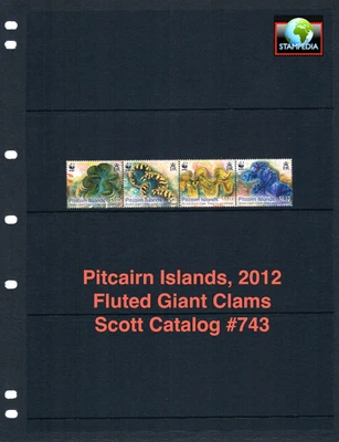 $11.50 Scott Value - 2012 PITCAIRN ISL Giant Clams Pacific Ocean CV MNH NH UMM - Image 1 of 4