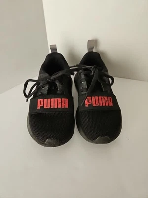 Zapatillas Puma Wired Run AC unisex negras y rojas para niños pequeños talla 10 Foto 1 de 4