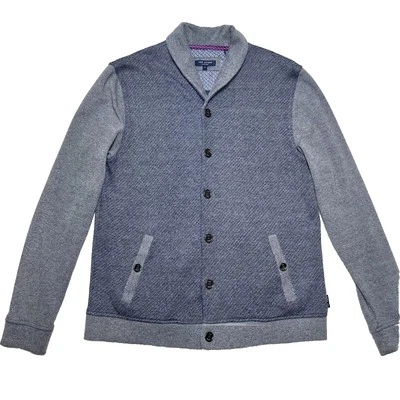 Cárdigan Ted Baker London Para Hombres 4 Pequeño Azul Chal Cuello Clásico Universitario Preppy Foto 1 de 4