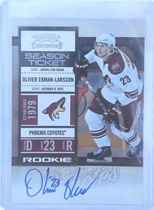 2010/11 Panini Contenders Hockey Rookie Ticket Auto Oliver Ekman-Larsson RC - Picture 1 of 1