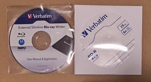 Verbatim Slimline Blu-ray Writer Manual Disc inkl. Nero + BD-R, neuwertiger Z. - Bild 1 von 3