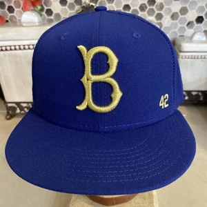 BROOKLYN DODGERS JACKIE ROBINSON 50TH NEW ERA 59FIFTY FITTED CAP HAT 7 5/8 - Picture 1 of 9