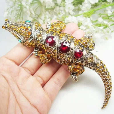 Broche prendedor clásico marrón animal colgante estrás cristal regalo Foto 1 de 4