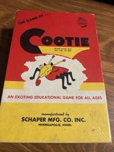 Vintage 1949 The Game of Cootie Original Box Schaper Complete With All Pieces - Picture 1 of 7