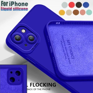 Liquid Silicone Case For iPhone 16 15 14 13 12 Pro Max 11 XR 8 Shockproof Cover - Picture 1 of 21