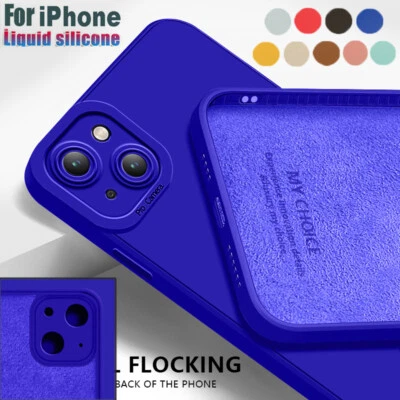 Liquid Silicone Case For iPhone 16 15 14 13 12 Pro Max 11 XR 8 Shockproof Cover - Image 1 of 4
