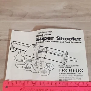 Hamilton Beach Super Shooter Replacement Manual Directions Use & Care 80000 - Picture 1 of 7