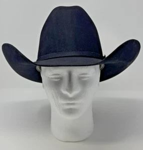 Hatters Ft. Worth Custom Cowboy Western Hat 20x Beaver Felt Black 7-1/4 58 EUC - Picture 1 of 24