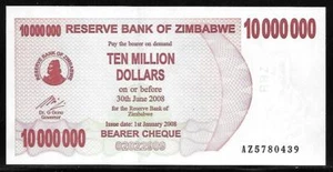 Zimbabwe P-55 10,000,000 Dollars 2008 Unc - Picture 1 of 1